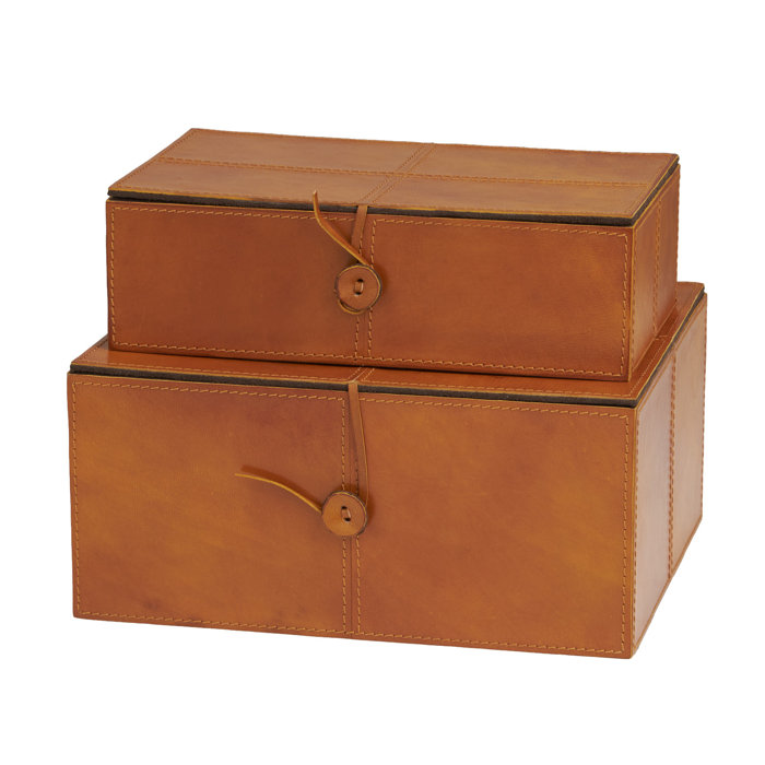 Birch Lane™ Brownsburg 2 Piece Faux Leather Decorative Box Set & Reviews Wayfair